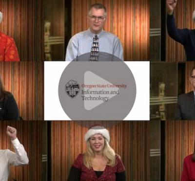 Screenshot capture of a thumbnail from the Happy Holidays video.