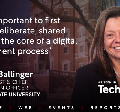 Promotional graphic for Technology Magazine featuring Andrea Ballinger