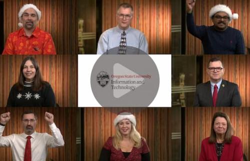 Screenshot capture of a thumbnail from the Happy Holidays video.