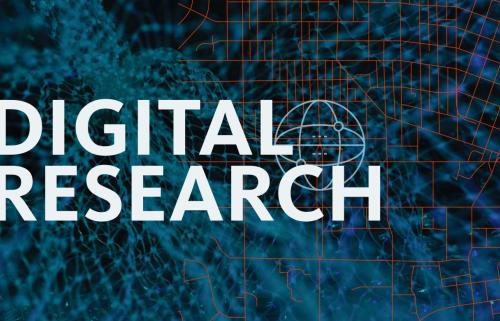 Data illustration with text: Digital Research