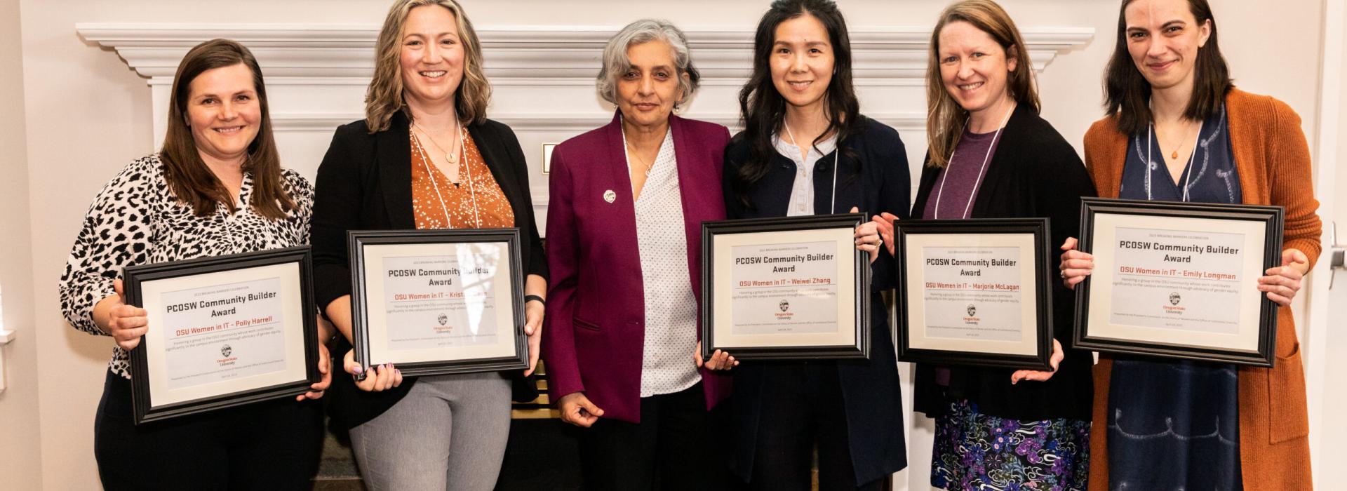 Members of the Women in IT community pose with Dr. Murthy.