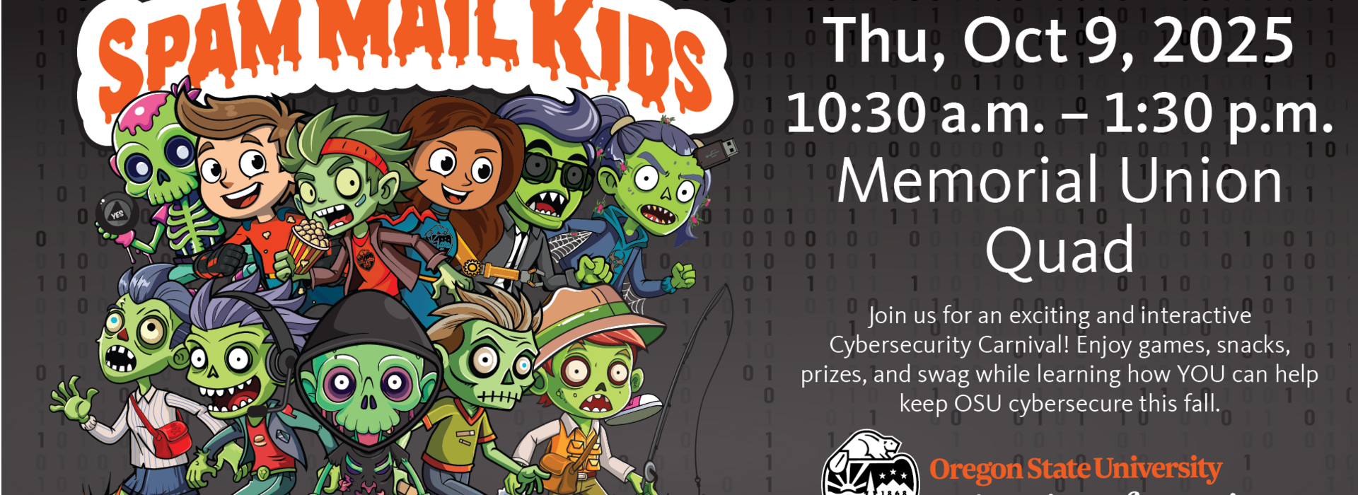 Join us for a free Cyber Carnival event from 10:30 am to 1:30 pm on Thursday, Oct. 9, in the MU Quad.
